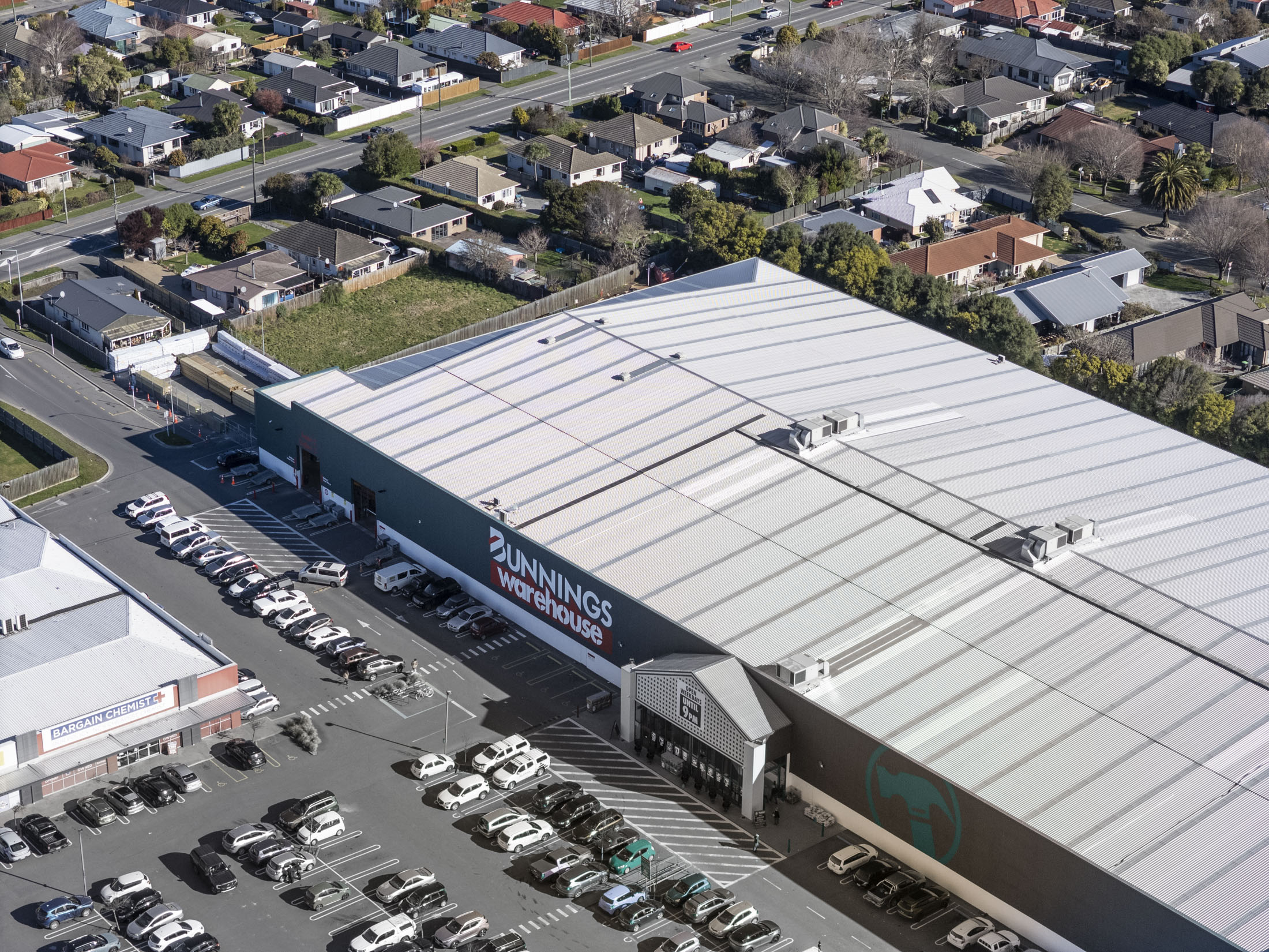large commercial roof for Bunnings Shirley